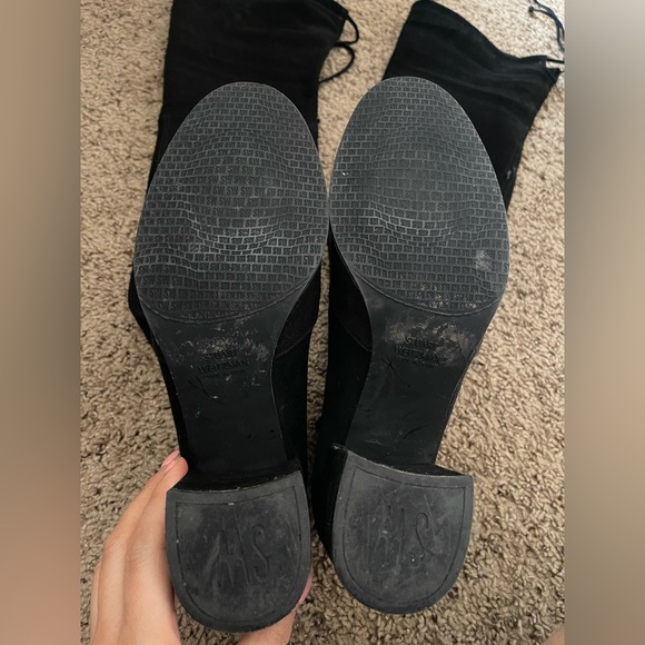 Stuart Weitzman Black Suede Thigh High Boots 9.5 - Picture 7 of 10